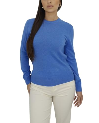 Win's Damen-Pullover mit Rundhalsausschnitt aus Kaschmir, hergestellt in Italien, Blau (06), Small von Win's