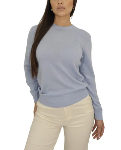 Win's Damen-Pullover mit Rundhalsausschnitt aus Kaschmir, hergestellt in Italien, Himmelblau (5016), Large von Win's
