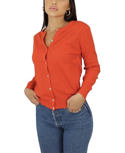 Win's Damen-Weste aus Kaschmir – hergestellt in Italien, Orange, Large von Win's
