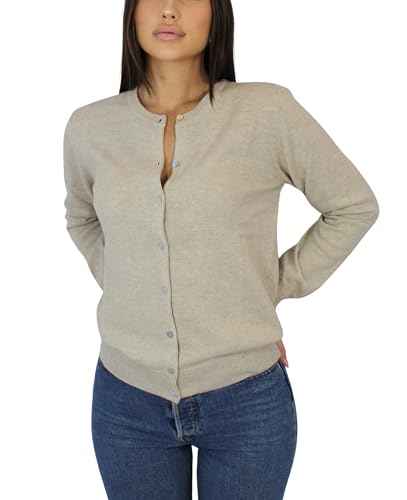 Win's Damen-Weste aus Kaschmir – hergestellt in Italien, beige, Medium von Win's