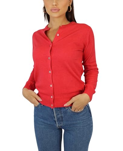 Win's Damen-Weste aus Kaschmir – hergestellt in Italien, korallenrot, XL von Win's