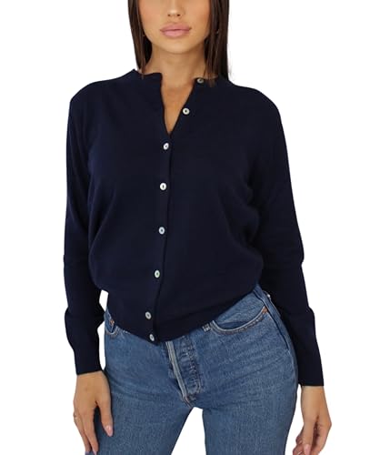 Win's Damen-Weste aus Kaschmir – hergestellt in Italien, marineblau, XXL von Win's