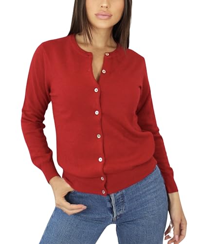 Win's Damen-Weste aus Kaschmir – hergestellt in Italien, rot, Large von Win's