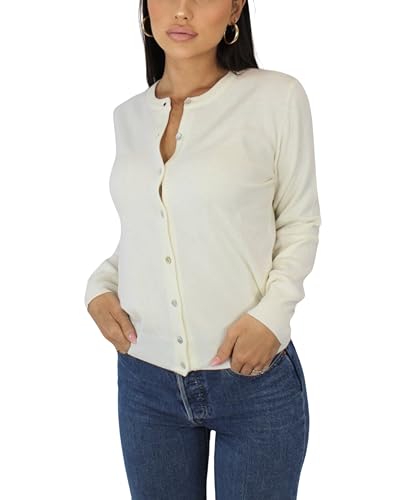 Win's Kaschmir-Weste für Damen, hergestellt in Italien, gebrochenes weiß, M von Win's