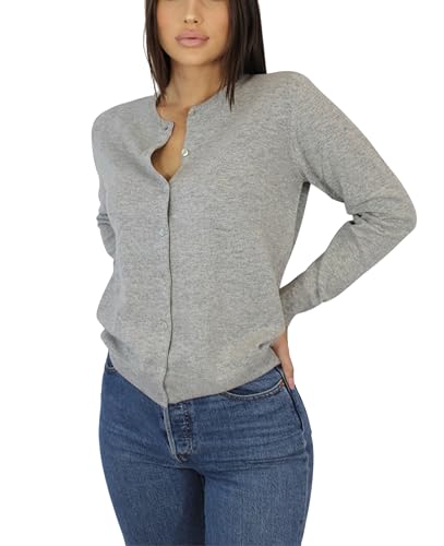 Win's Kaschmir-Weste für Damen - Made in Italy, grau meliert, Medium von Win's