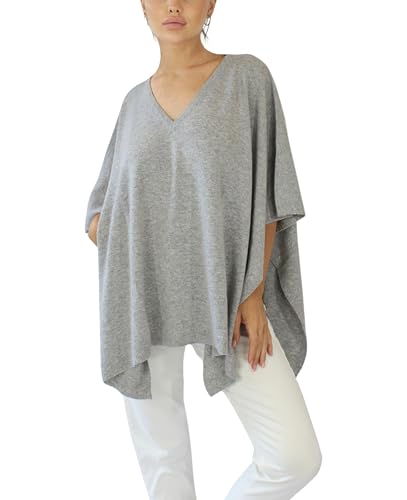 Win's Poncho aus Kaschmir - Made in Italy, grau meliert, One size von Win's