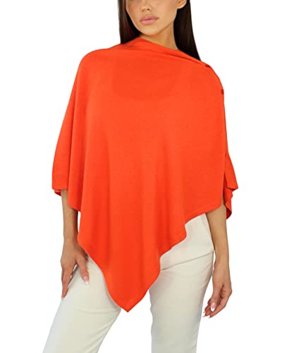 Win's Poncho aus Kaschmir-Mischgewebe für Damen, hergestellt in Italien, Orange, One size von Win's