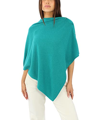 Win's Poncho aus Kaschmir-Mischgewebe für Damen, hergestellt in Italien, Tiffanyblau, One size von Win's