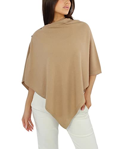 Win's Poncho aus Kaschmir-Mischgewebe für Damen, hergestellt in Italien, braun, One size von Win's