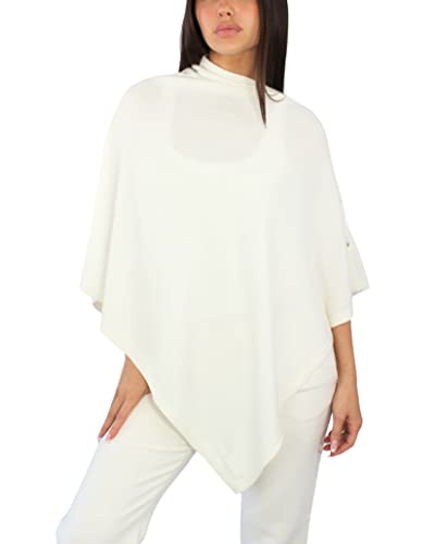 Win's Poncho aus Kaschmir-Mischgewebe für Damen, hergestellt in Italien, gebrochenes weiß, One size von Win's