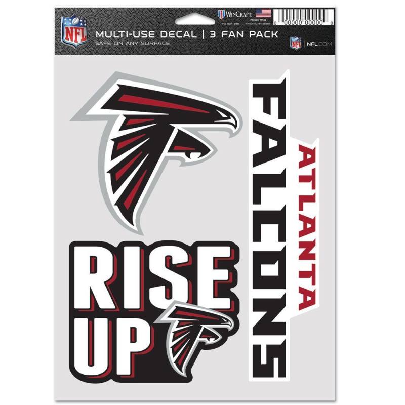 NFL Aufkleber Multi 3er Set 20x15cm - Atlanta Falcons von WinCraft