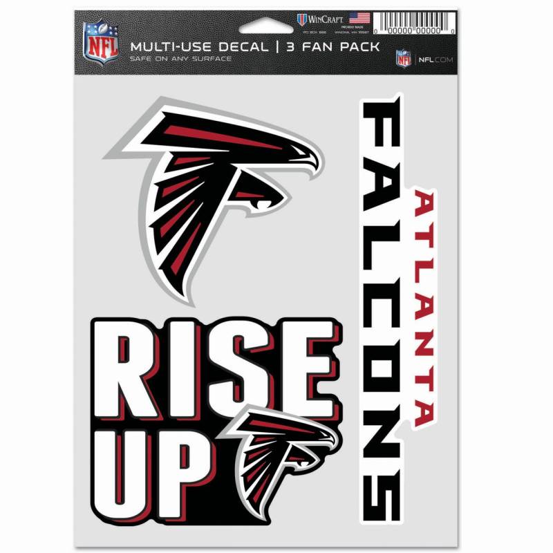 NFL Aufkleber Multi-Use 3er Set 20x15cm - Atlanta Falcons von WinCraft