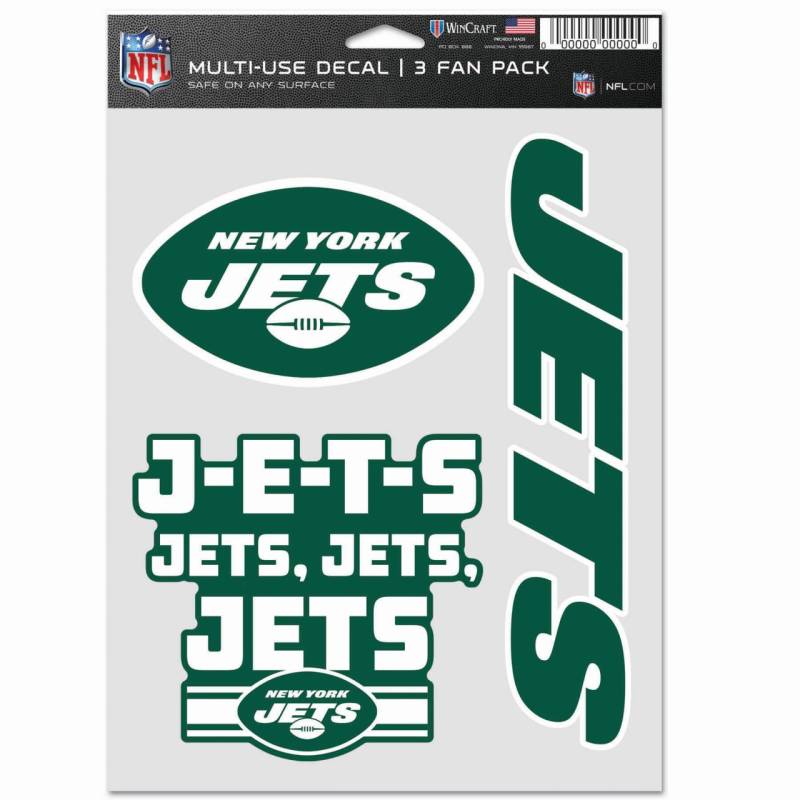 NFL Aufkleber Multi-Use 3er Set 20x15cm - New York Jets von WinCraft