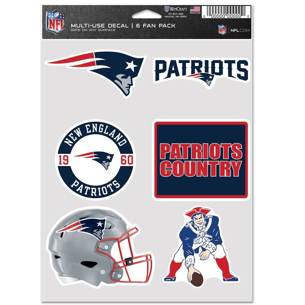 NFL Aufkleber Multi-Use 6er Set 19x14cm New England Patriots von WinCraft