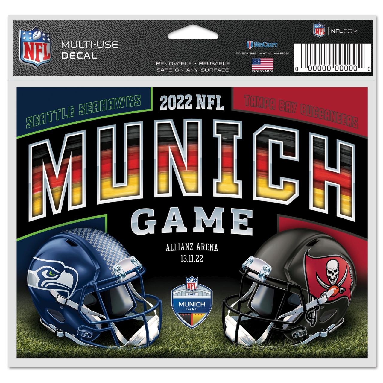 NFL MUNICH Duell Aufkleber 20x12cm Buccaneers Seahawks von WinCraft