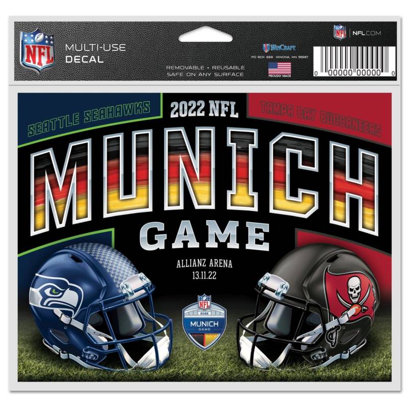 NFL MUNICH Duell Aufkleber 20x12cm Buccaneers Seahawks von WinCraft