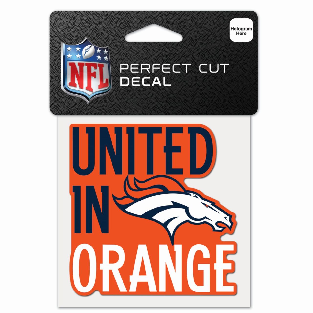 NFL Perfect Cut 10x10cm Aufkleber Denver Broncos SLOGAN von WinCraft