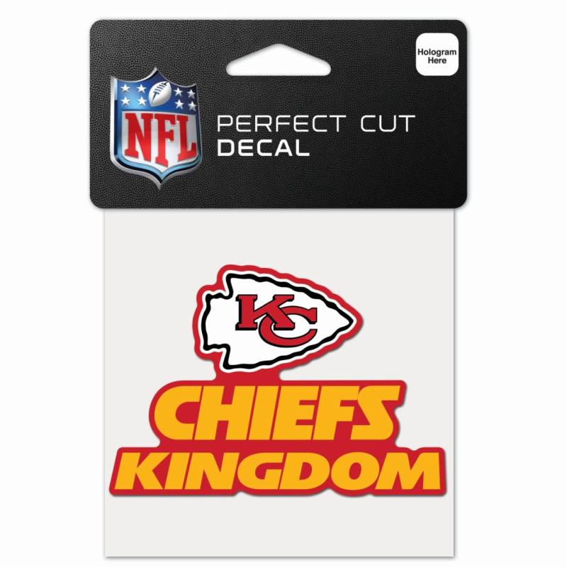 NFL Perfect Cut 10x10cm Aufkleber Kansas City Chiefs SLOGAN von WinCraft