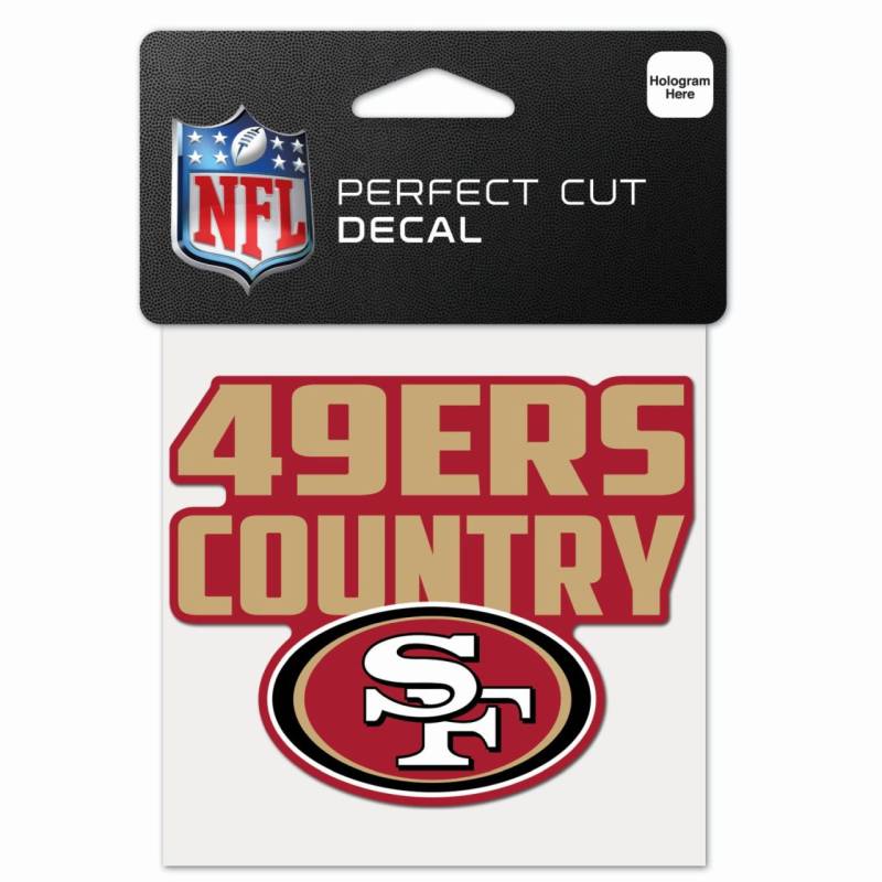 NFL Perfect Cut 10x10cm Aufkleber San Francisco 49ers SLOGAN von WinCraft