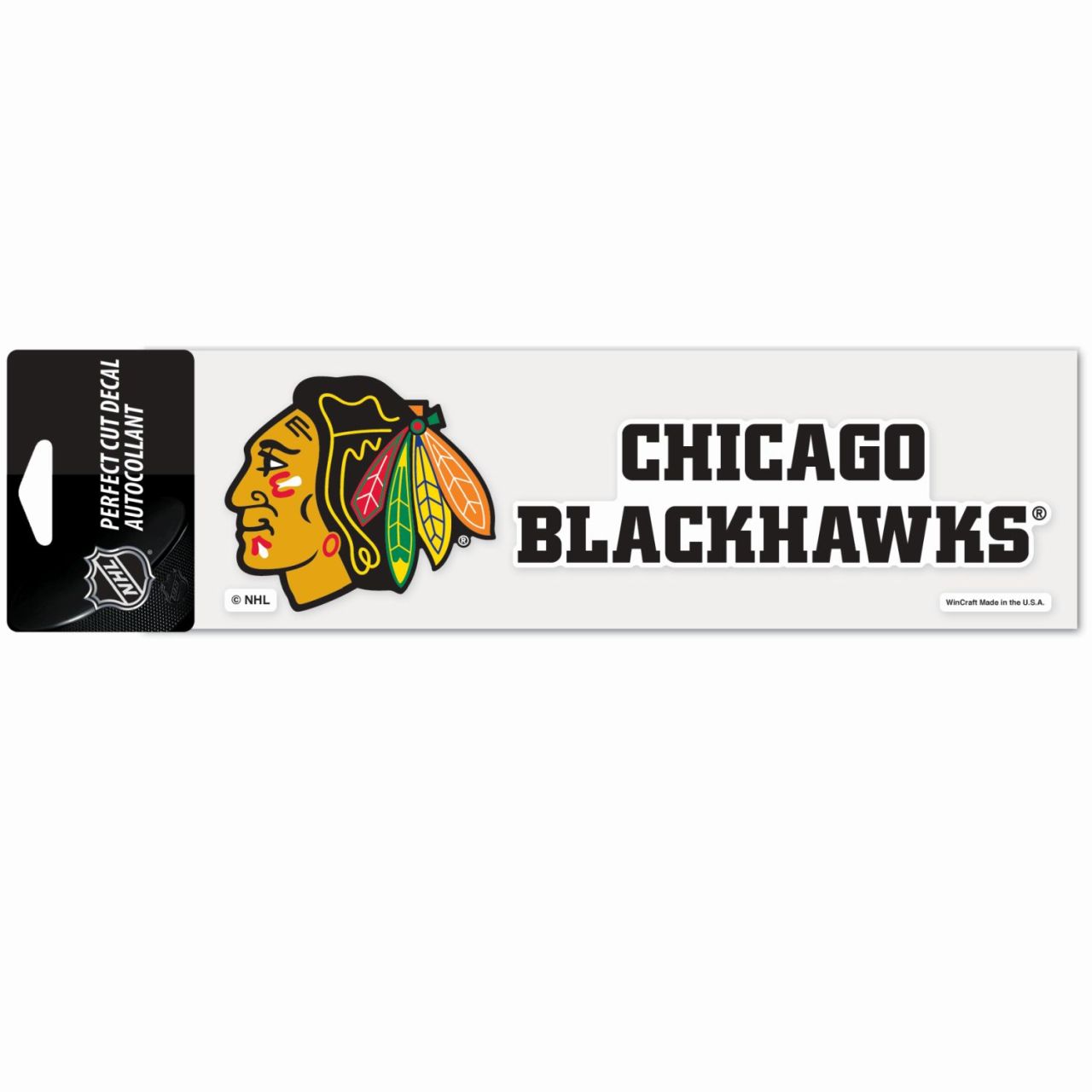 NHL Perfect Cut Aufkleber 8x25cm Chicago Blackhawks von WinCraft