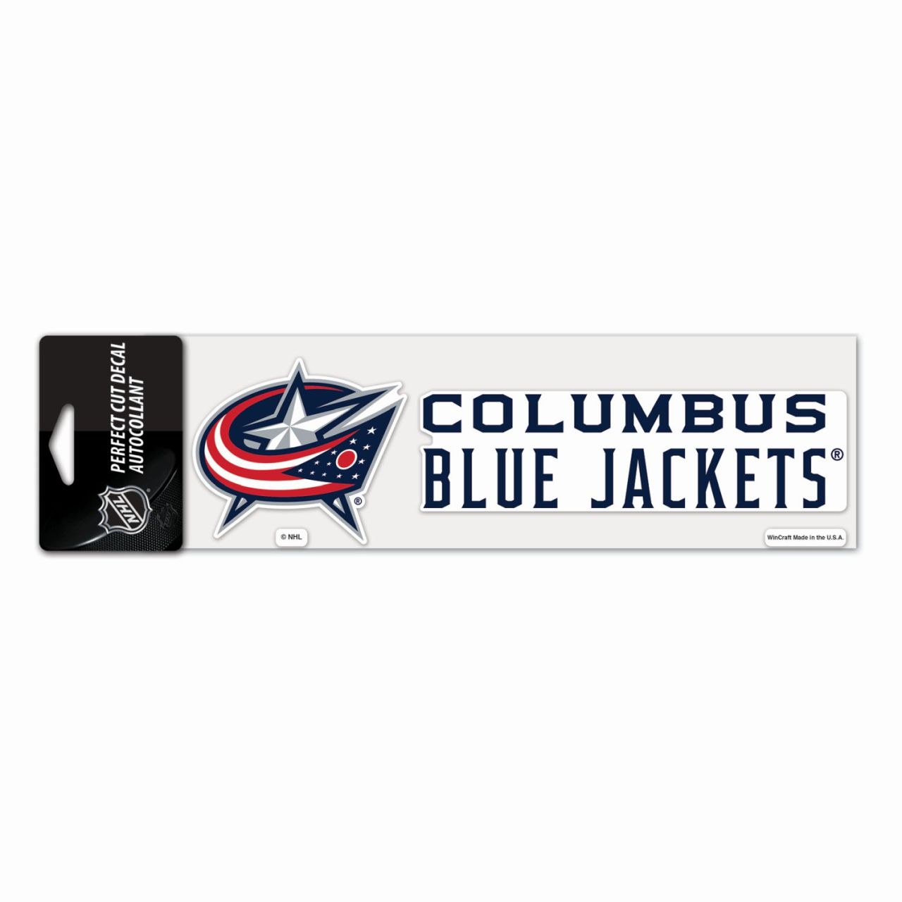 NHL Perfect Cut Aufkleber 8x25cm Columbus Blue Jackets von WinCraft