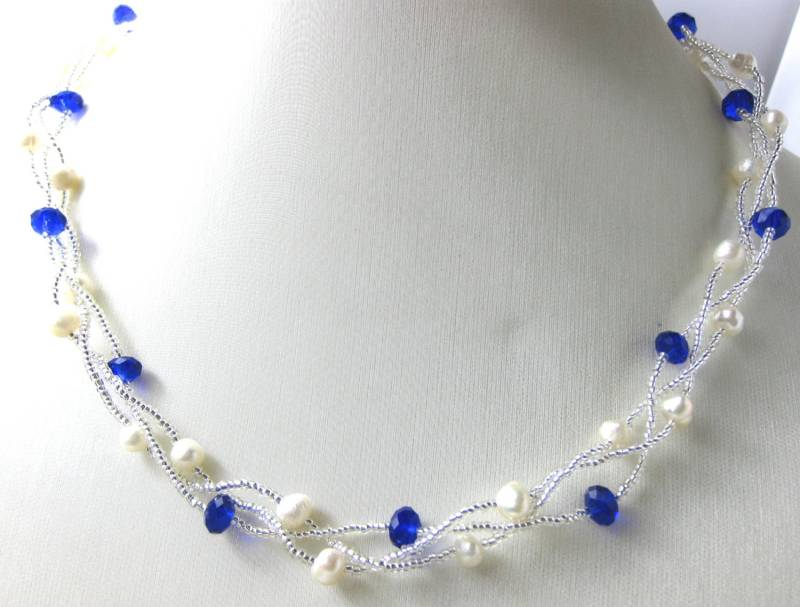 Verdreifachen Strand Twisted Kristallperlen Floating-Halskette -Nk181 von WinPearl