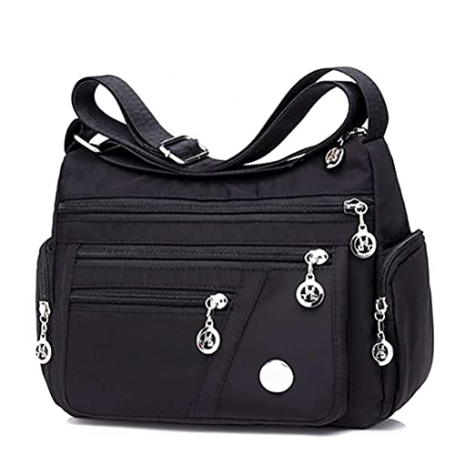 Nylon Shoulder Bag, Multi Pocket Larger Capacity Handbag, Casual Crossbody Handbag for Women, Waterproof Nylon Shoulder Handbags, Messenger Bag, Anti Theft Tote von Wination