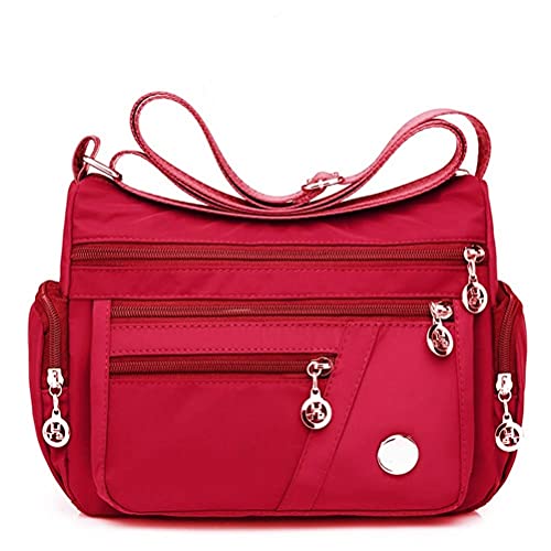 Wination Nylon-Umhängetasche, mehrere Taschen, größere Kapazität, Handtasche, lässige Crossbody-Tasche für Frauen, wasserdichte Nylon-Schulterhandtaschen, Messenger-Tasche, von Wination