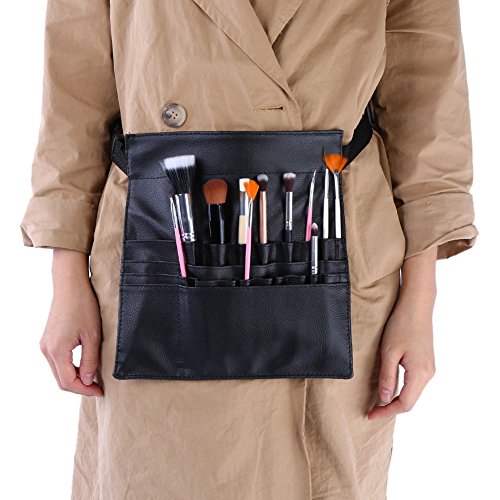 Wincal Professionelle Make-up-Pinsel-Gürteltasche - Schwarze PU-Kosmetik-Tasche, Beutel-Gürtel-Schürzen-Werkzeug, Organizer-Etui Wincal Professionelle Make-up-Pinsel-Gürteltasche - Schwarze PU-Kosmetik-Tasche, Beutel-Gürtel-Schürzen-Werkzeug, Organizer-Etui von Wincal