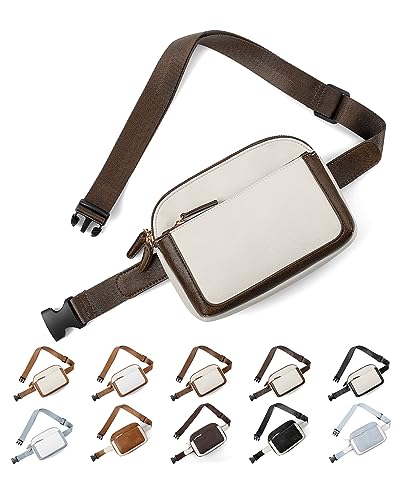 Gürteltasche für Damen und Herren, Taillen-Crossbody-Taschen mit 4 Fächern, PU-Leder, wasserdicht, Bauchtasche, große Kapazität für Reisen, Freizeit, Outdoor, verstellbarer Gurt 91,4–134,6 cm, von Wind in Hand