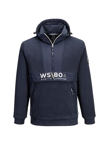 Wind Herren Fleece-Troyer Dominica, Fleecejacke mit Kapuze, Pull On Pullover, Sweater Outer Space L von Wind