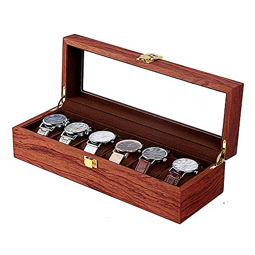 WindWilder Uhrenaufbewahrungsbox Uhrenbox 6 Uhren Watch Winder Box Holz Mit Oberlicht Uhrenbox Uhrenkasten Herren Damen Uhrenschachtel Uhrenschatulle Watch Box Geschenk Uhr Organiser Aufbewahrungsbox von WindWilder