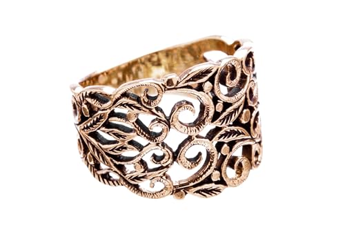 Mittelalter-Ring MANJA 14 mm Zarte Elfen Statementring Ornamentik Bohemia Vintage Glücks-Ring Freundschaftsring Bronze (66 (21)) von Windalf
