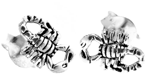 Ohrstecker SCORPION 8 mm Kleine Skorpione Ohrschmuck 925 Sterlingsilber von Windalf