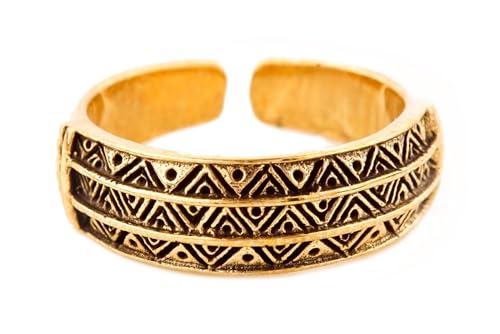 Skandinavischer Wikinger Ring TRISTAN 7 mm Dänemark Größenverstellbar Bronze (Bronze, 48 (15)) von Windalf
