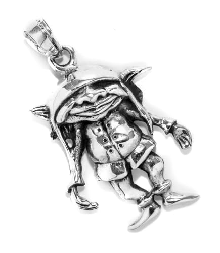 Glücks Kobold Silberanhänger DOBBY 4.2 cm Gnom Zwerg Fairy Schmuckanhänger Vintage Bohemia 925 Sterling Silber von Windalf
