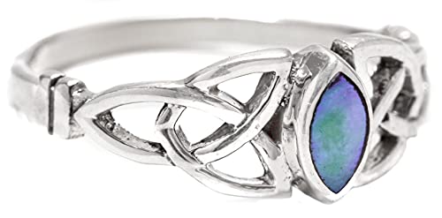 Windalf Bohemia Abalone Silberring Damen LUCANIA 6 mm Elfen Ring Glücks- & Freundschaftsring Vintage 925 Sterlingsilber (Silber, 44 (14.0)) von Windalf