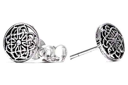 WINDALF Bohemia Ohrstecker FALKA Ø 8 mm Irish-Celtic Ornamentik Keltische Knoten Vintage 925 Sterlingsilber von Windalf