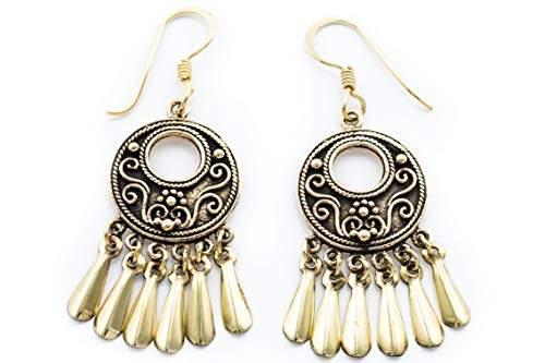 Bohemian Ohrhänger Jora 4.8 cm Festival Ohrschmuck Vintage Hängeohrringe Bronze von Windalf