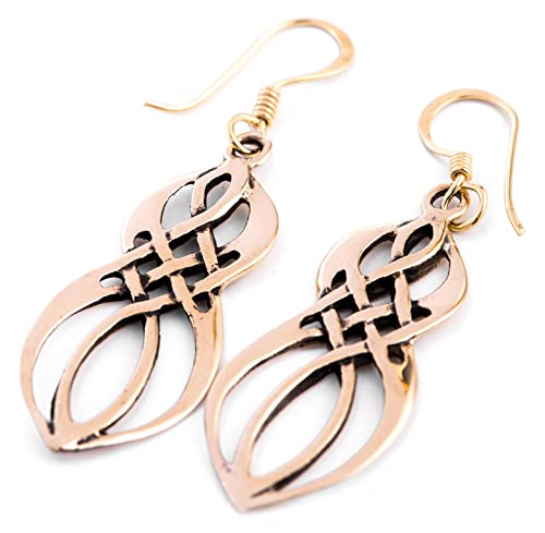 WINDALF Damen Ohrringe ASKONIA 5 cm Keltischer Schutz-Knoten Unendlichkeit Liebesknoten Bronze von Windalf