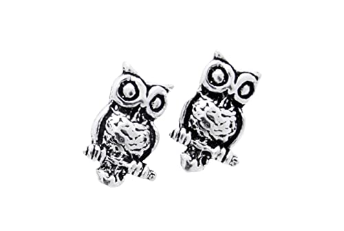 Eulen Silber Ohrstecker Mina 6 mm Kleine Glücks Eule Ohrschmuck Ohrringe 925 Sterling Silber von Windalf