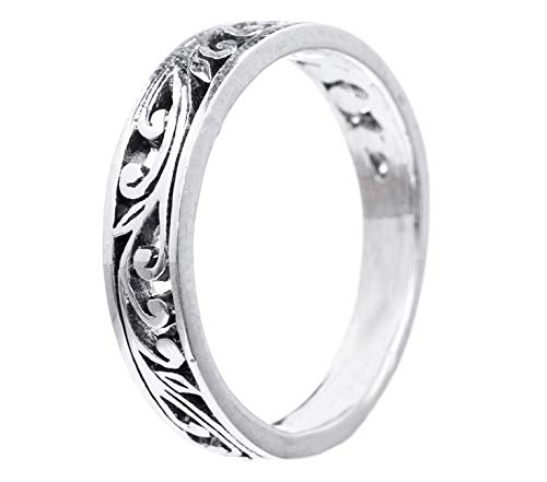 Windalf Fairy Ring LUCIA h: 0.4 cm Feenhafte Ornamentik Midi-Ring 925 Sterlingsilber (Silber, 56 (17.8)) von Windalf