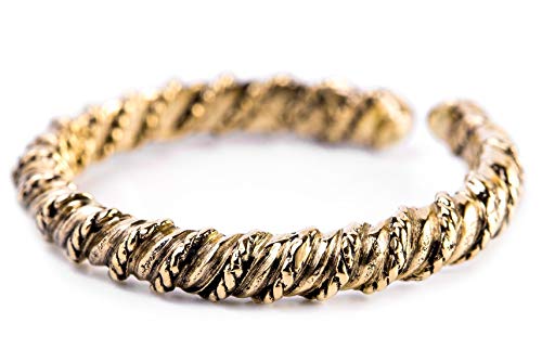 Windalf Gekordelter Damen Ring TARÎNA h: 0.3 cm Offener Bronzering Freundschaftsring Vintage Edle Bronze (Bronze, 58 (18.5)) von Windalf