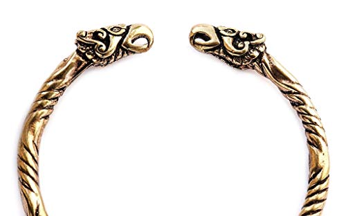 Windalf Großer Männer Bronze Armreif Hugin & Munin Ø 6.7 cm Odins Raben Wikinger-Schmuck Massiver Armschmuck von Windalf