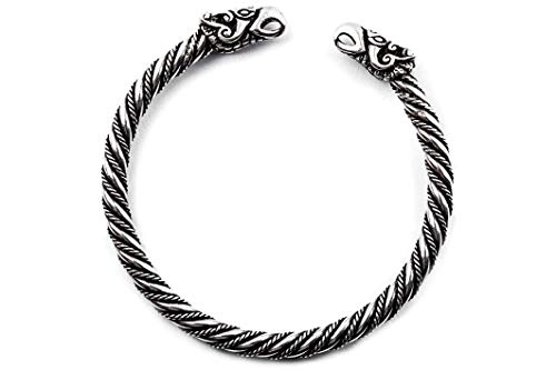 WINDALF Großer Männer Wikinger Armreif ODINS RABEN Ø 6.5 cm Vikings Armschmuck Hugin & Munin Odin-Schmuck 925 Sterlingsilber von Windalf