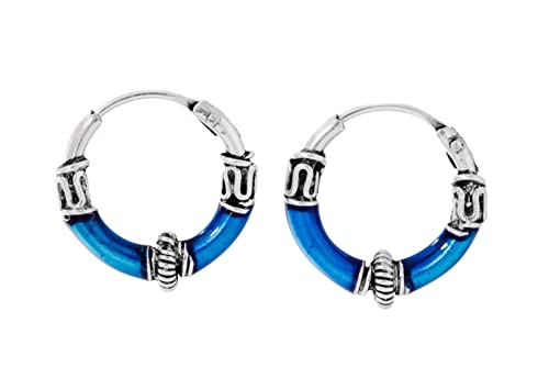 WINDALF Handmade Vikings Creolen AZUARI Ø 13 mm Silbercreolen Vintage 925 Sterlingsilber von Windalf