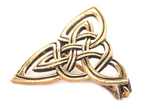 WINDALF Irische Schmuck Fibel TRISANA 3 cm Keltische Dreiheit Brosche Bronze von Windalf