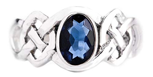 Windalf Keltischer Ring IDÂNA 1 cm Blauer Kristall Celtic 925 Sterlingsilber (Silber, 50 (15.9)) von Windalf