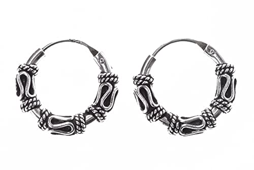 Männer Creolen Tiran Ø 15 mm Massive Wikinger Ohrringe 925 Sterling Silber von Windalf