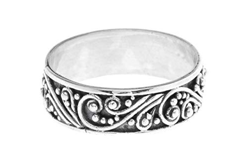 Windalf Magischer Vintage Wunsch-Ring TARA 6 mm Elfenglück Midi-Ring Freundschaftsring Bohemia Silberring Handarbeit 925 Sterlingsilber (Silber, 46 (14.6)) von Windalf